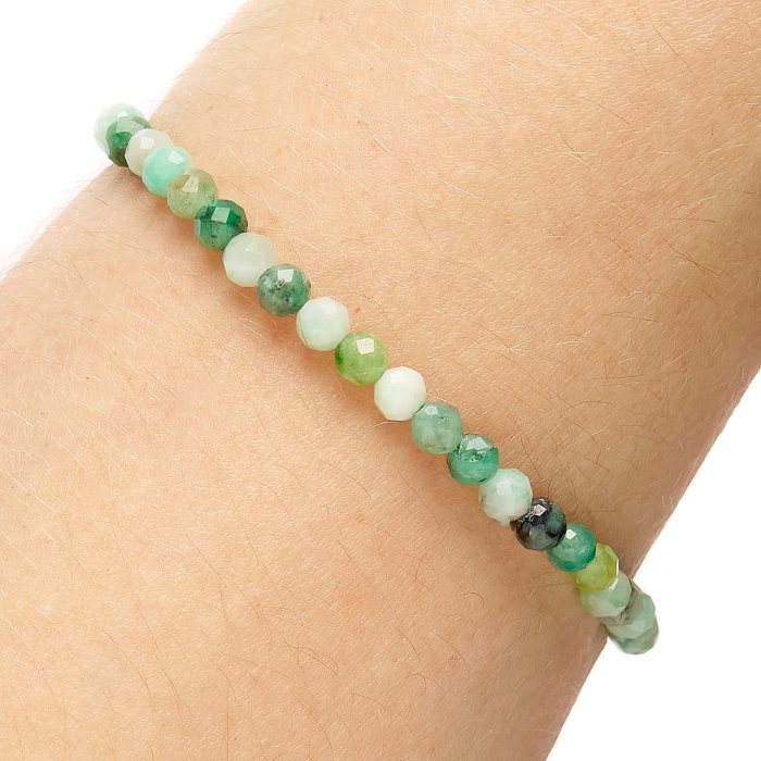 4mm Emerald Faceted Bracelet