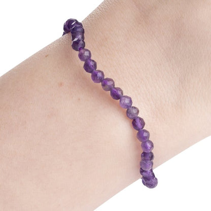 4mm Faceted Amethyst Bracelet
