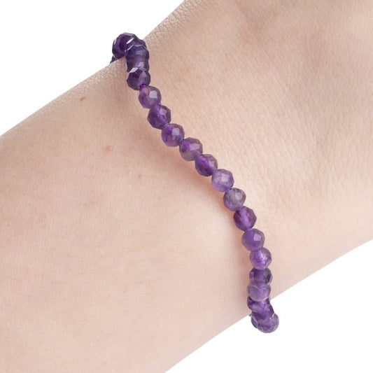 4mm Faceted Amethyst Bracelet