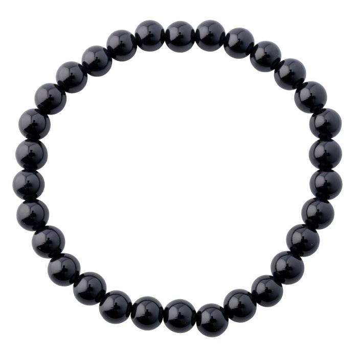 6mm Black Agate Bead Bracelet