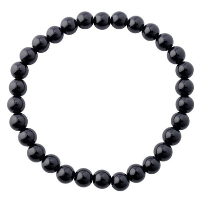 6mm Black Agate Bead Bracelet