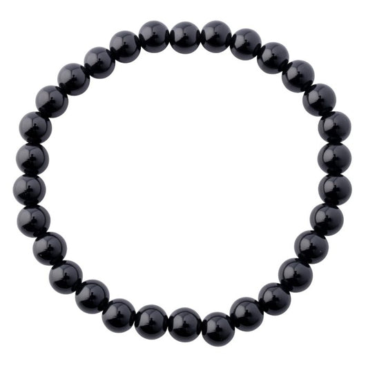 6mm Black Agate Bead Bracelet