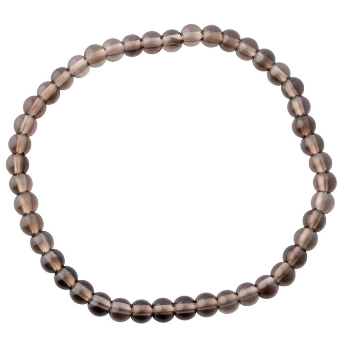 4mm Smoky Quartz A and B Grade Bead Bracelet