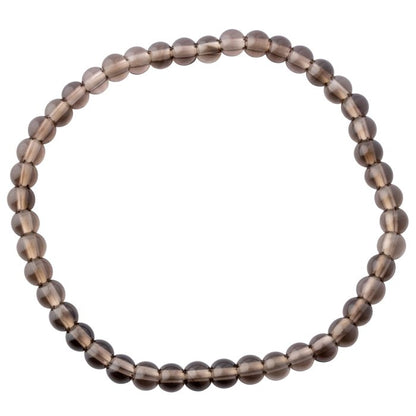 4mm Smoky Quartz A and B Grade Bead Bracelet