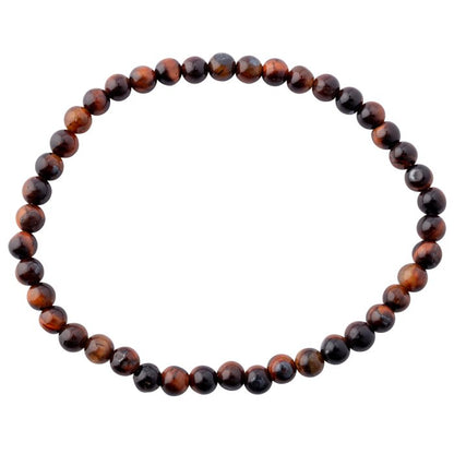 4mm Red Tiger Eye A and B Grade Bead Bracelet
