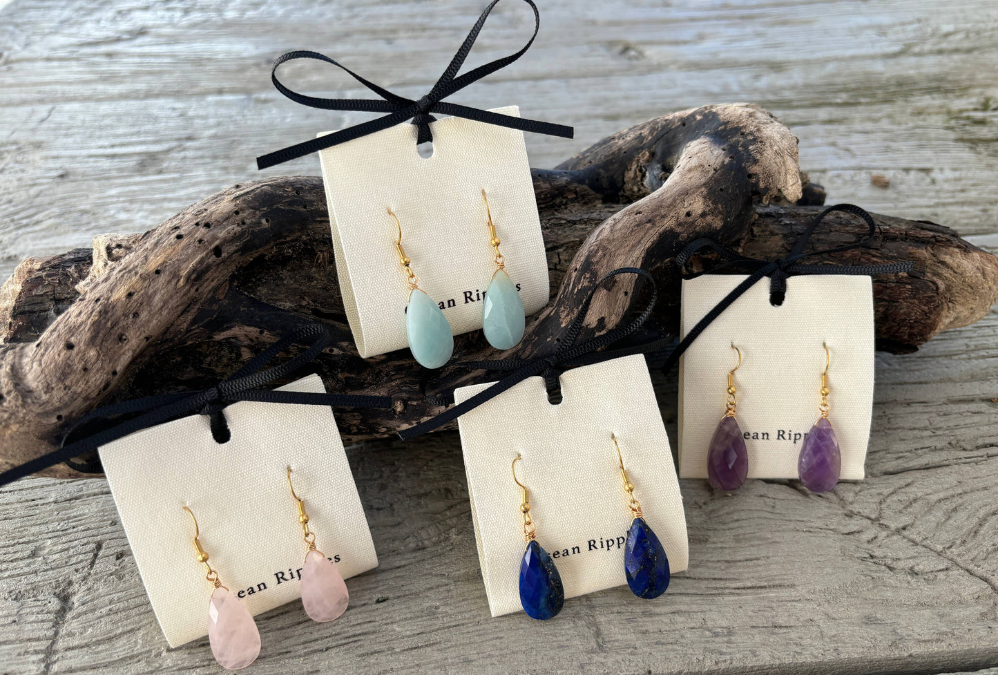 18ct Gold Plated Amethyst Drop Earrings