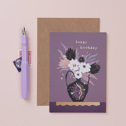 Vase Zodiac Birthday Card | Sagittarius Star Sign Card