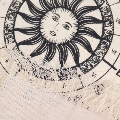 Ancient Witch Pendulum Divination Cloth: All Seeing Eye - Divination Cloth - Natural & Black