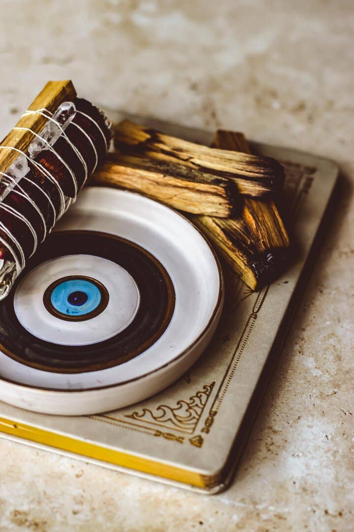 Evil Eye Handmade ceramic incense holder