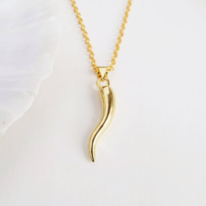 Cornicello Horn Of Plenty Charm Necklace: 16 - 18 inches