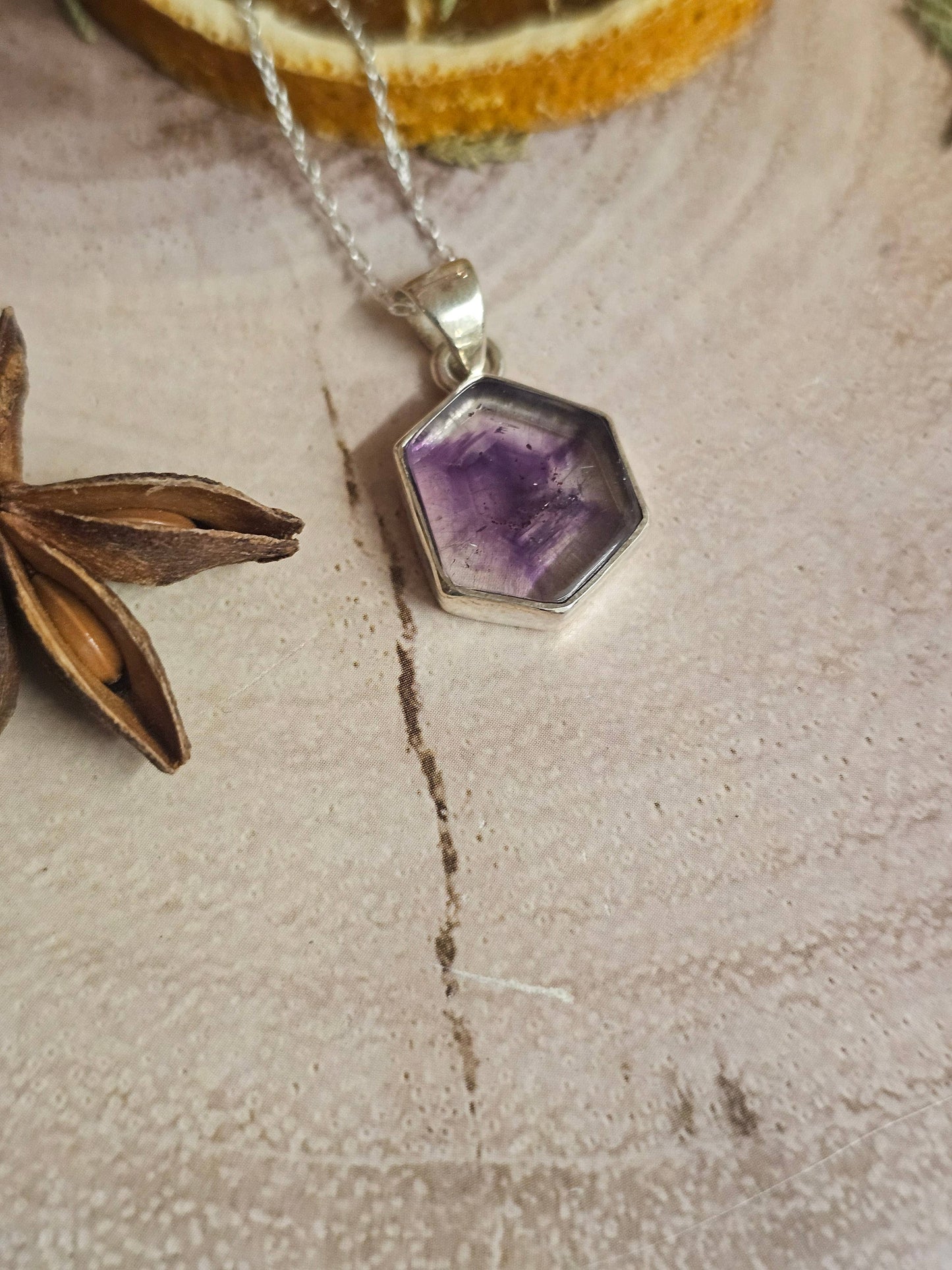 Amethyst Slice Pendant - 2.90g