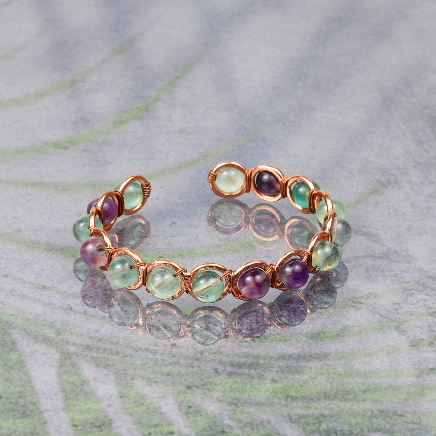 Copper & Fluorite Crystal Bracelet