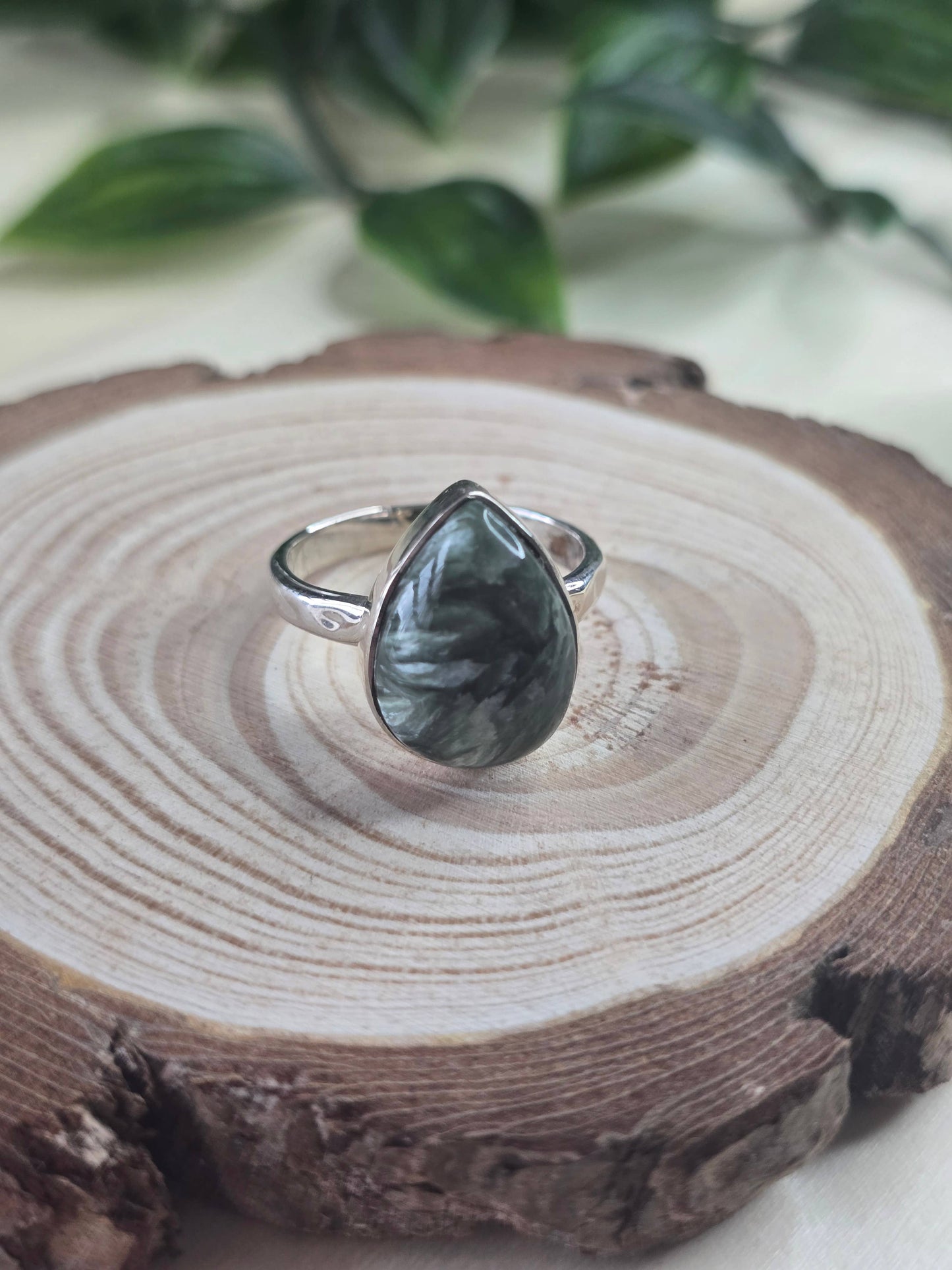 Serephenite Sterling Silver Ring - 4.0g - UK O