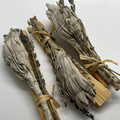 Mini Smudge Cluster, White Sage with Palo Santo and Lavender