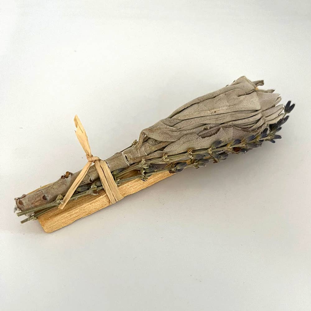 Mini Smudge Cluster, White Sage with Palo Santo and Lavender
