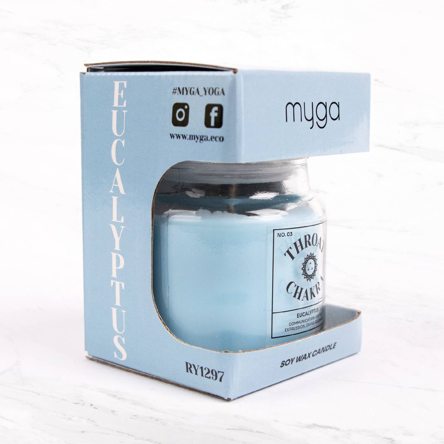Seven Chakra Candles: Throat - Eucalyptus Scent