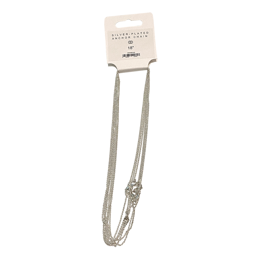 Silver-Plated Chains, Pack of 10: 20" / Box Chain