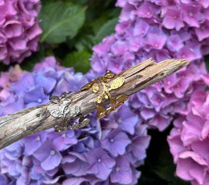 18ct Gold Plated Wrapped Around Leaf Ring - Available In Silver: Silver