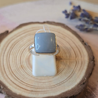 Angelite Sterling Silver Ring - 4.6g - UK P