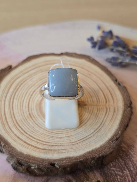 Angelite Sterling Silver Ring - 4.6g - UK P