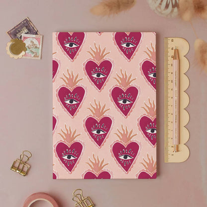 Sacred Heart Pocket Notebook | Plain Page Mini Blank Journal