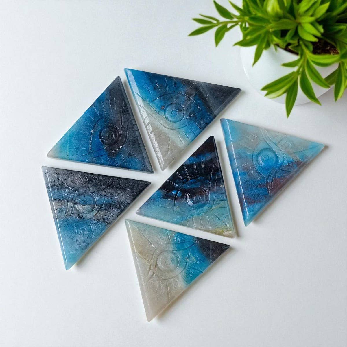 Trolleite Evil Eye Carving Quartz