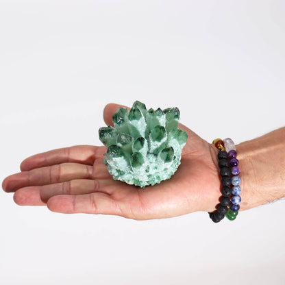 Crafted Quartz Cluster - Green Ghost Quartz