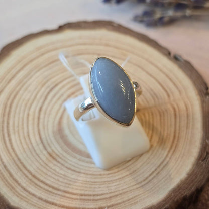 Angelite Sterling Silver Ring - 4.3g - UK L