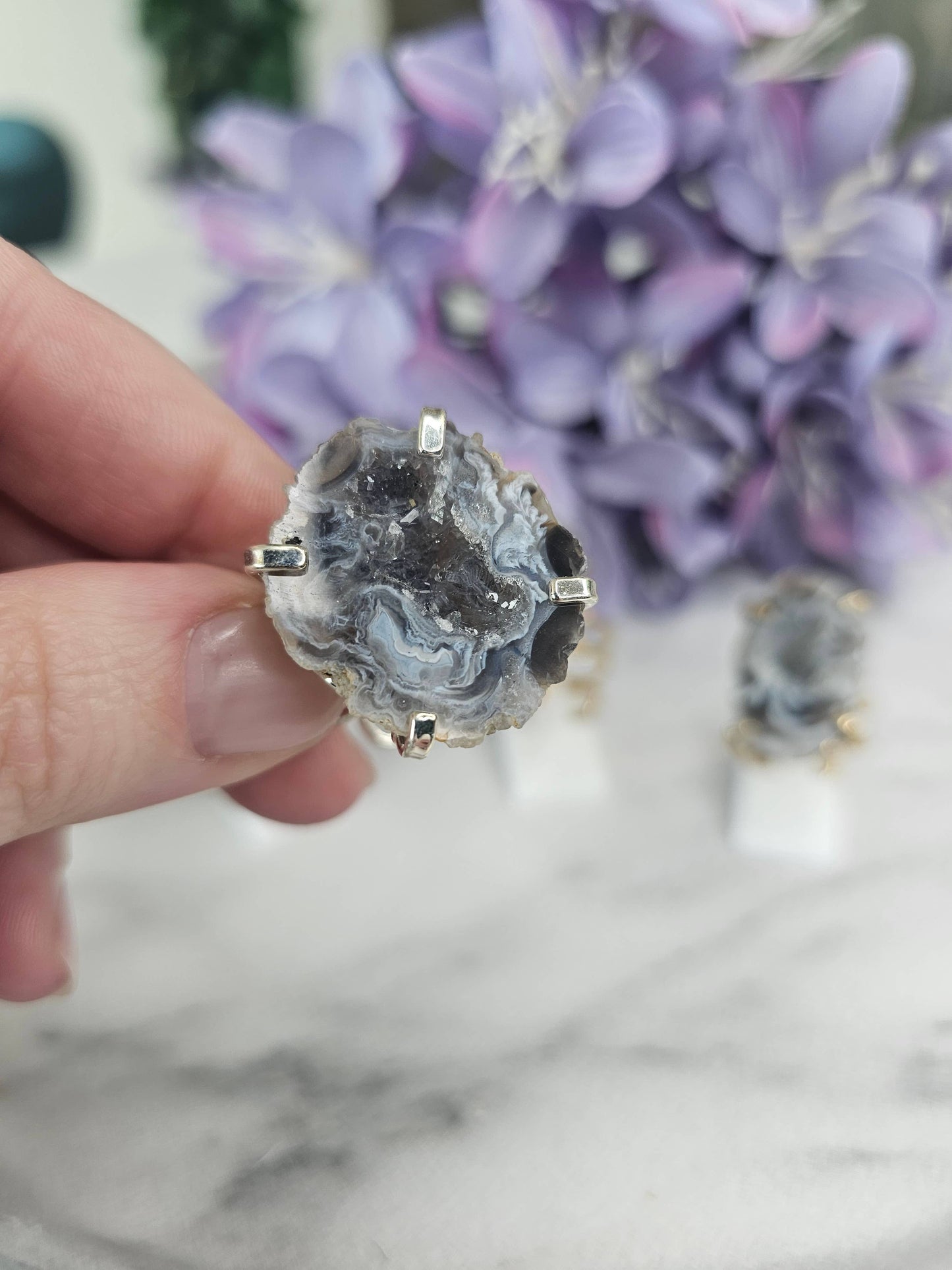 Druzy Agate Adjustable Ring