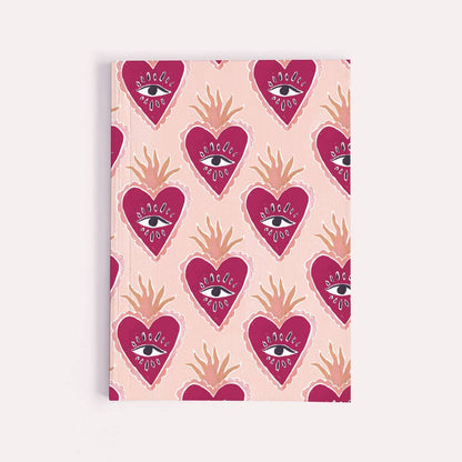 Sacred Heart Pocket Notebook | Plain Page Mini Blank Journal