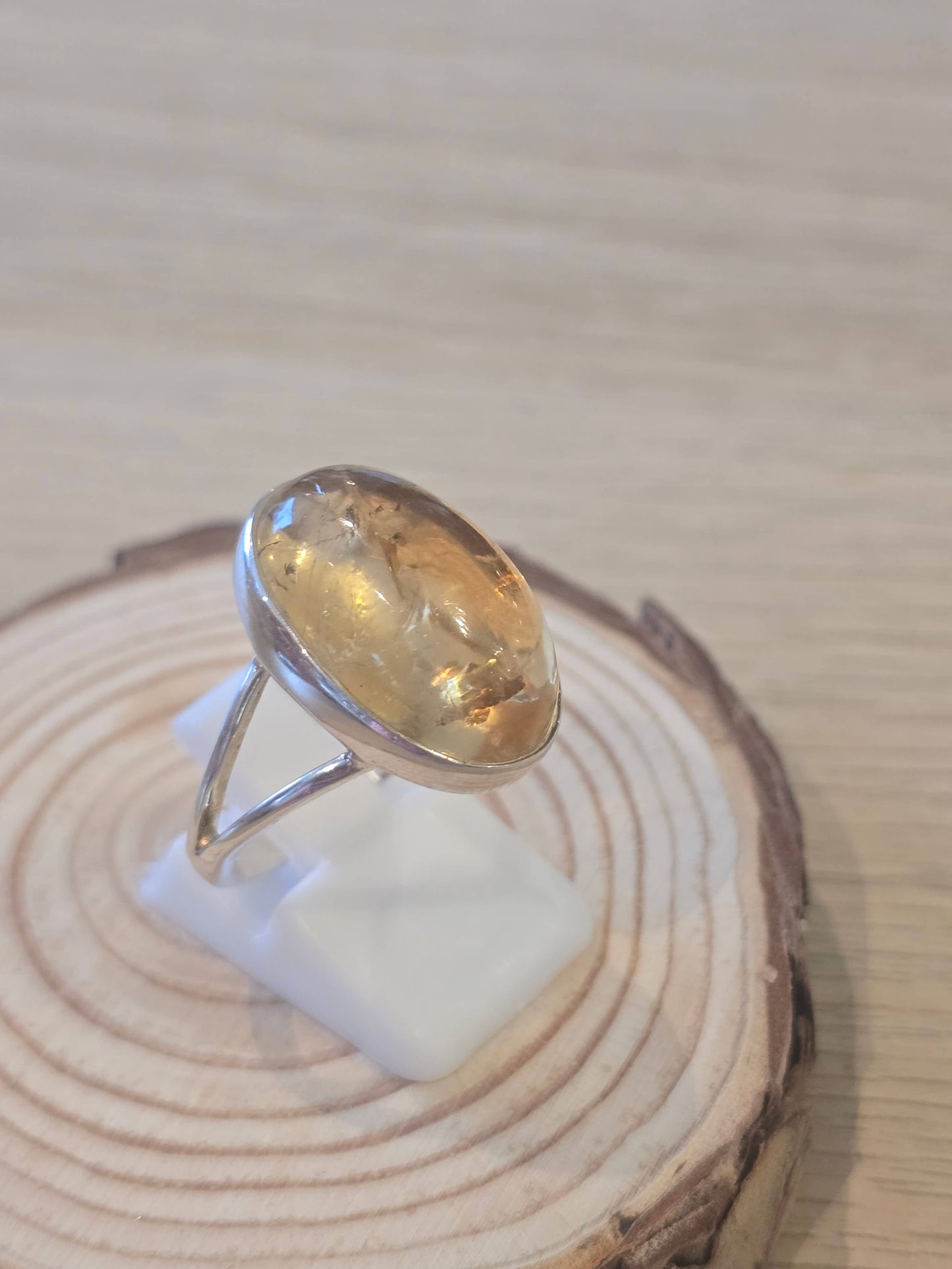 Citrine Sterling Silver Ring - 6.4g - Size O-P