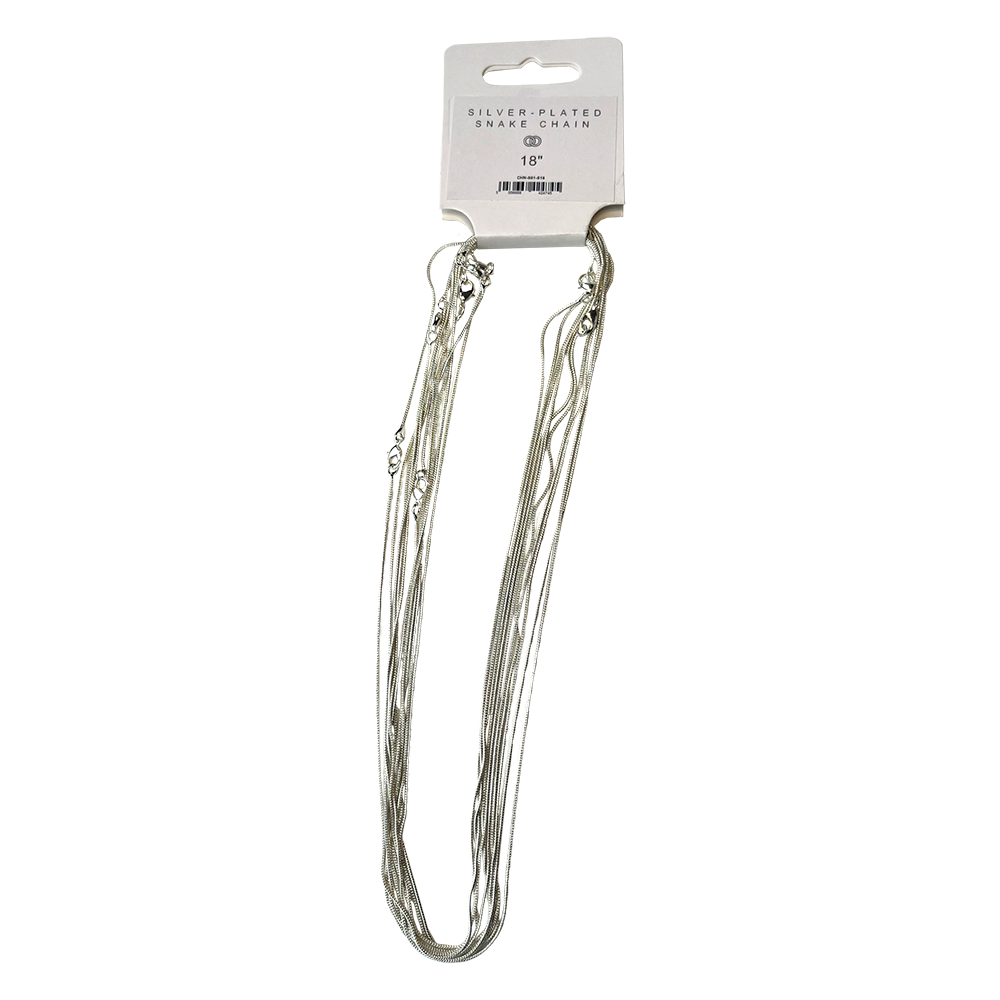 Silver-Plated Chains, Pack of 10: 20" / Box Chain