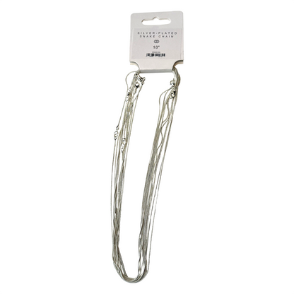 Silver-Plated Chains, Pack of 10: 20" / Box Chain
