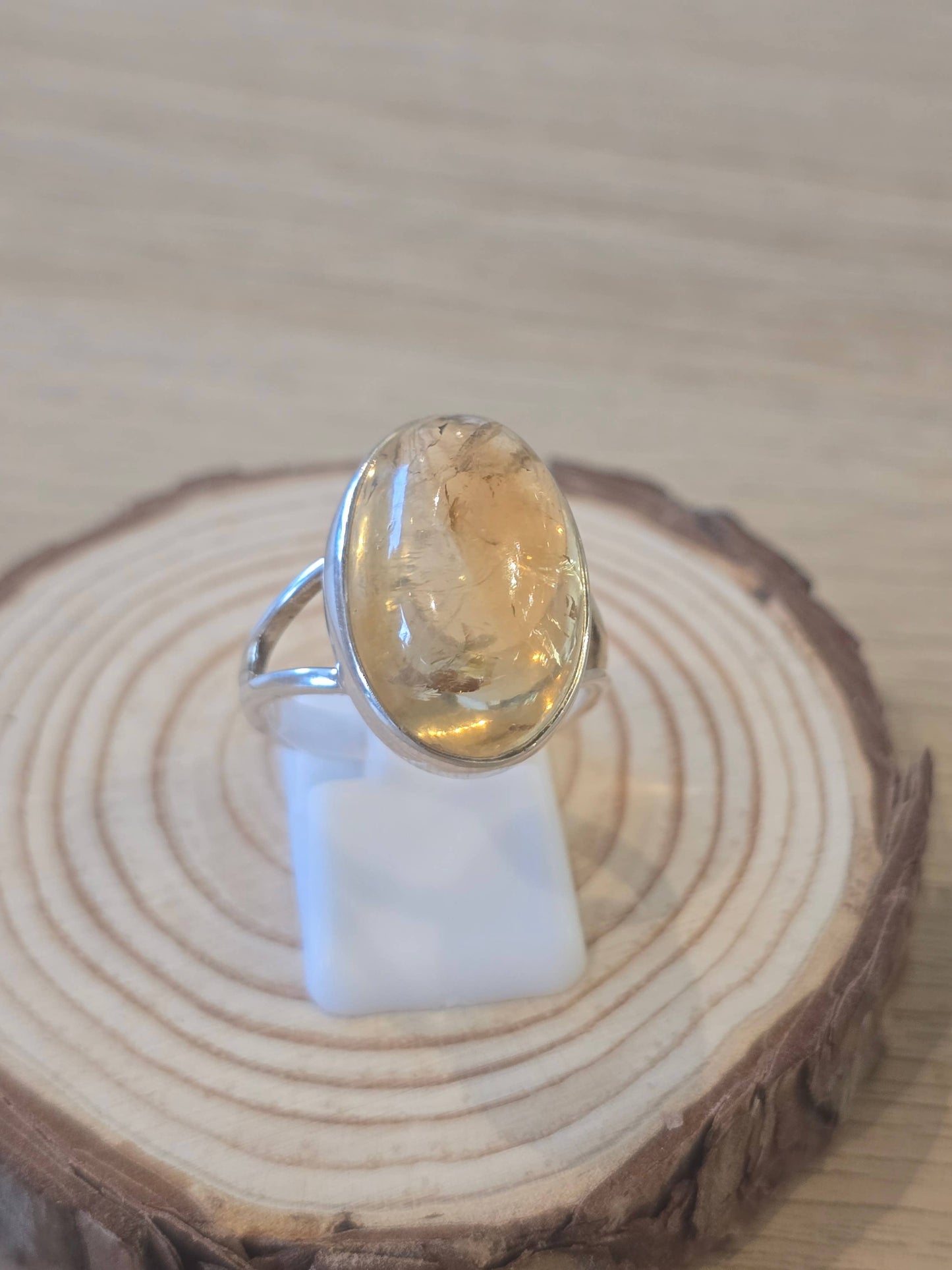 Citrine Sterling Silver Ring - 6.4g - Size O-P