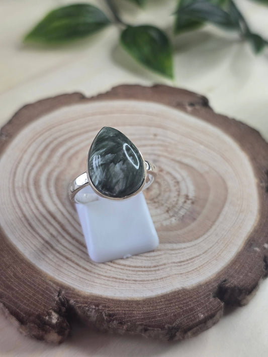 Serephenite Sterling Silver Ring - 4.0g - UK O