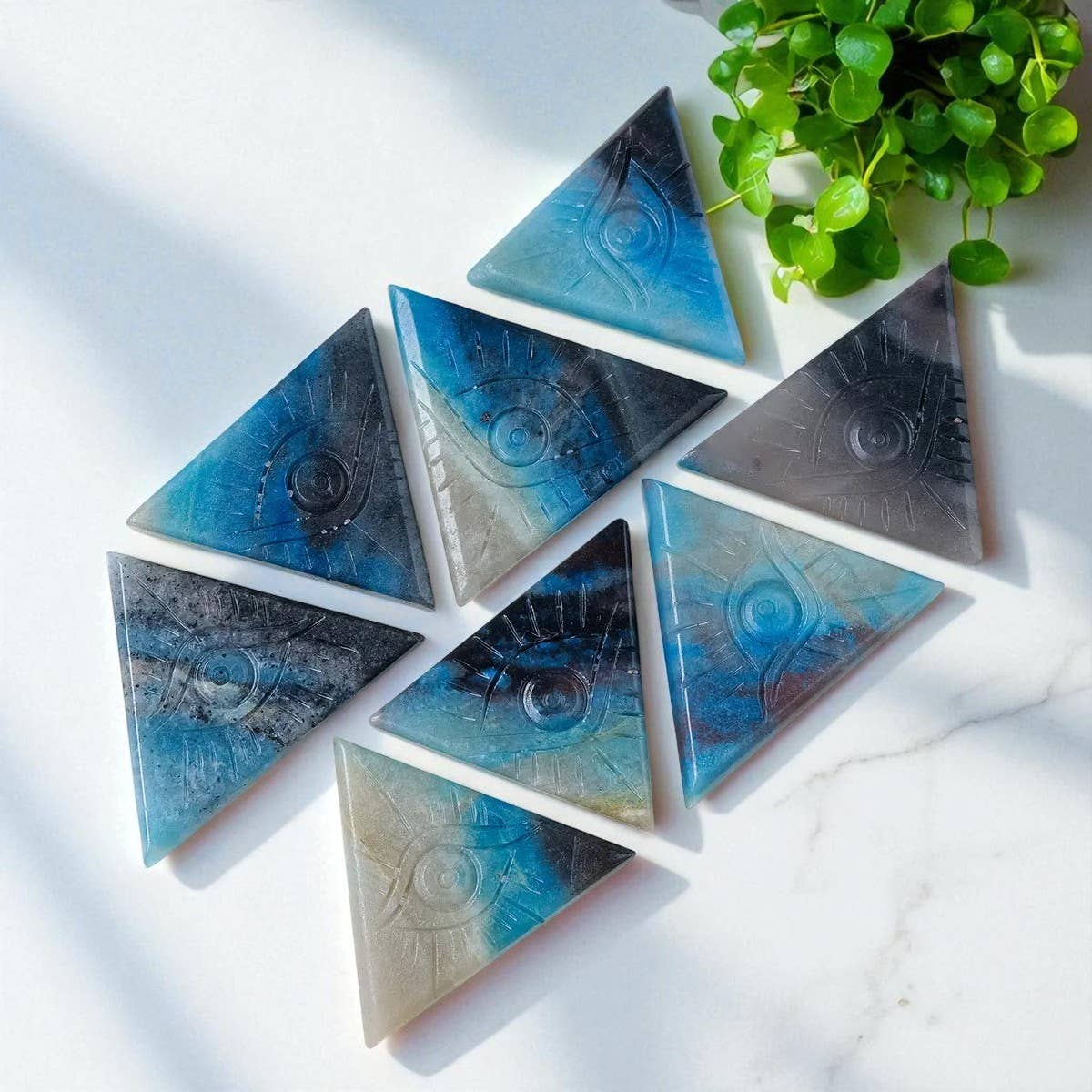 Trolleite Evil Eye Carving Quartz