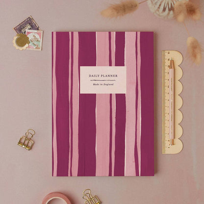 Summer Stripe Daily Planner | Undated Diary | Stationery