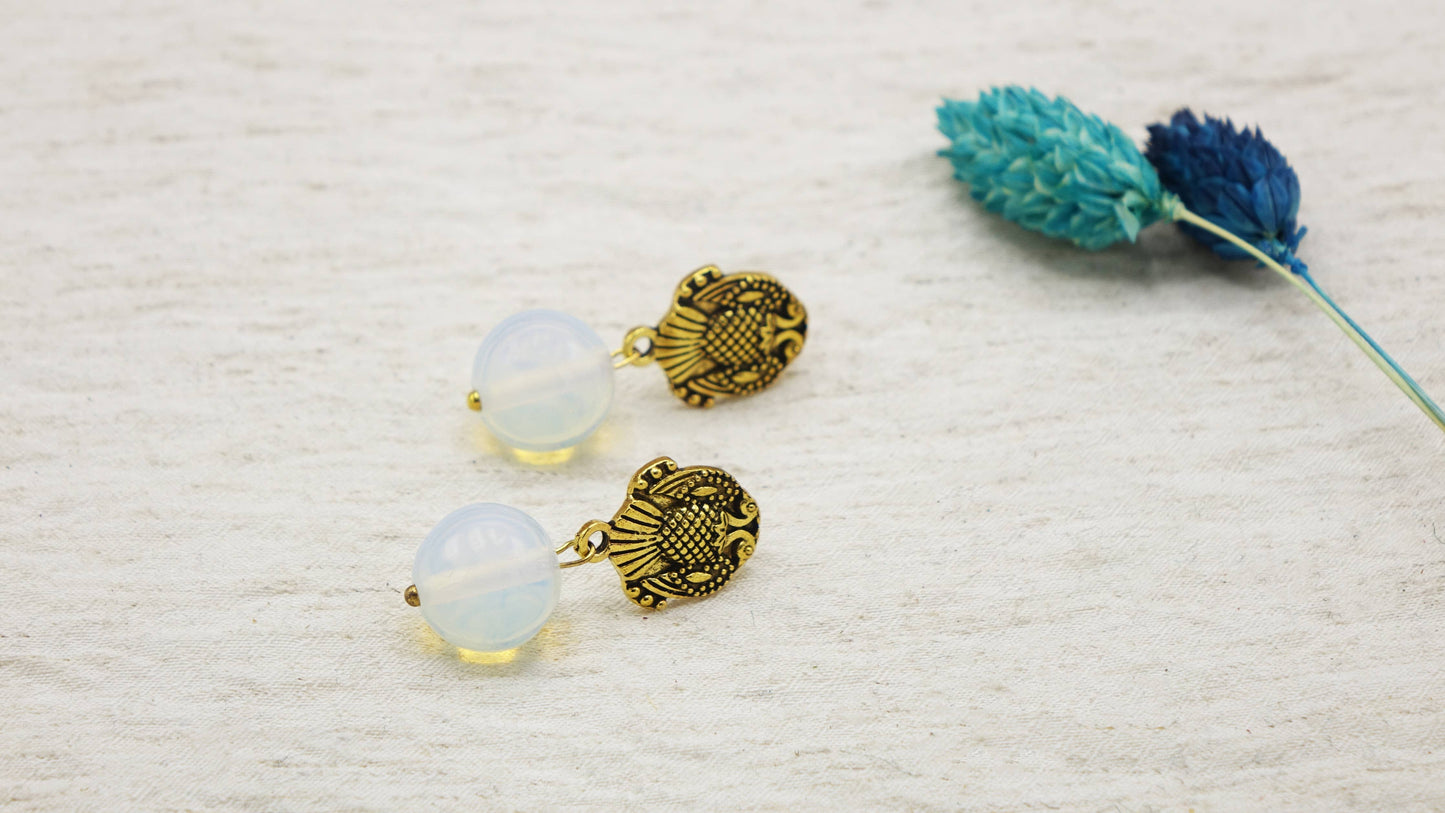 Moonstone Crystal Stone Earrings