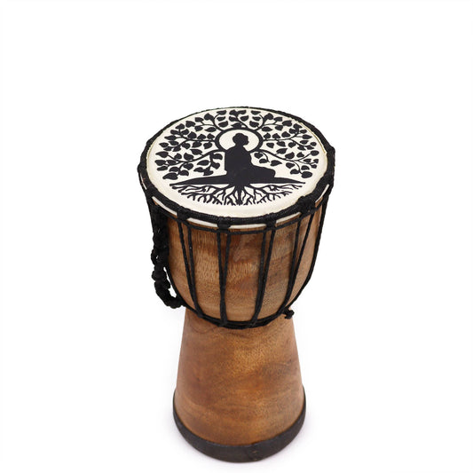 Buddha Wide Top Djembe Drum - 25cm