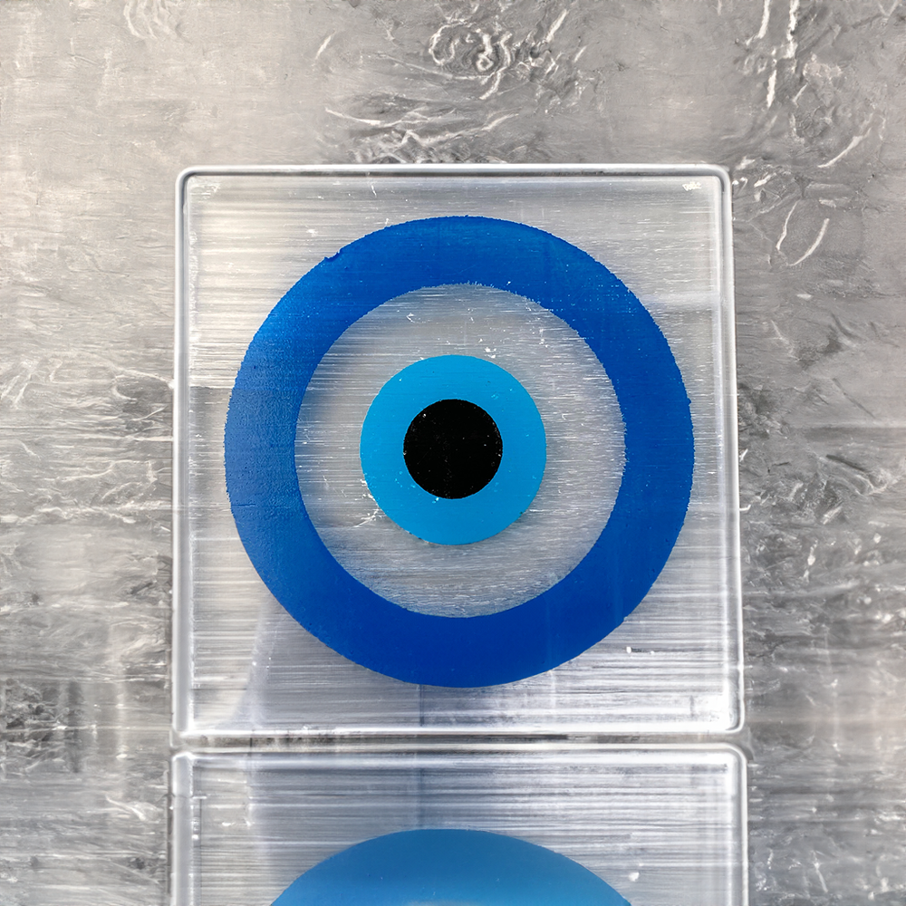 Powerful Evil Eye Charging Plate - Selenite Crystal: Round