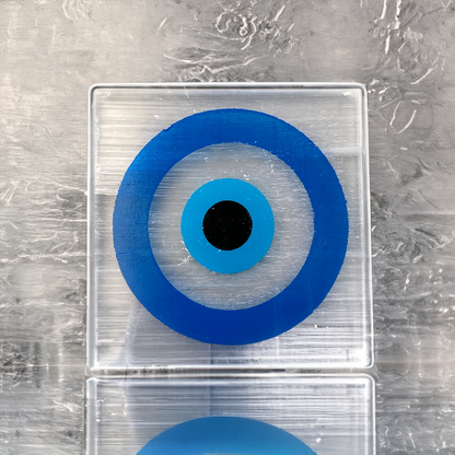Powerful Evil Eye Charging Plate - Selenite Crystal: Round