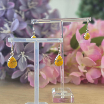 Bumblebee Jasper Sterling Silver Drop Earrings