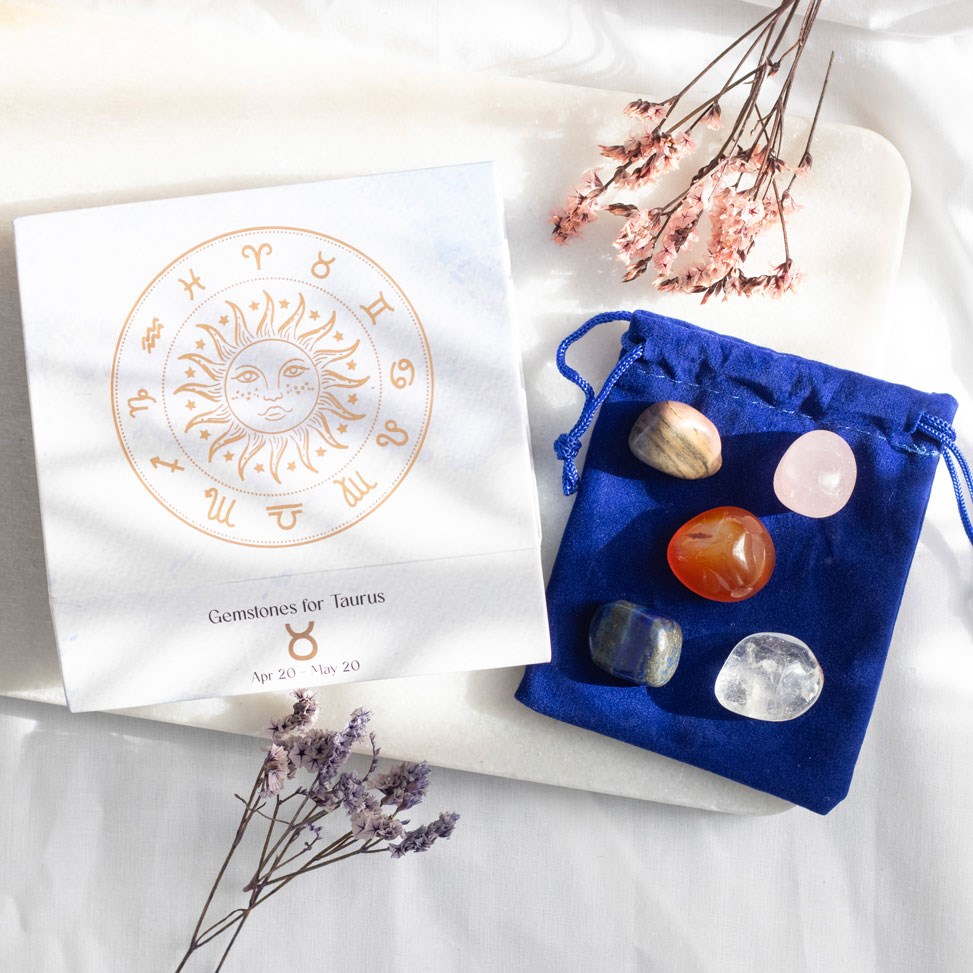 Zodiac Crystal Tumblestone Sets Taurus