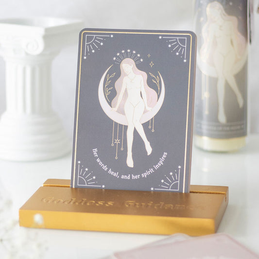 10 Goddess Energy Affirmation Cards with Wooden Stand