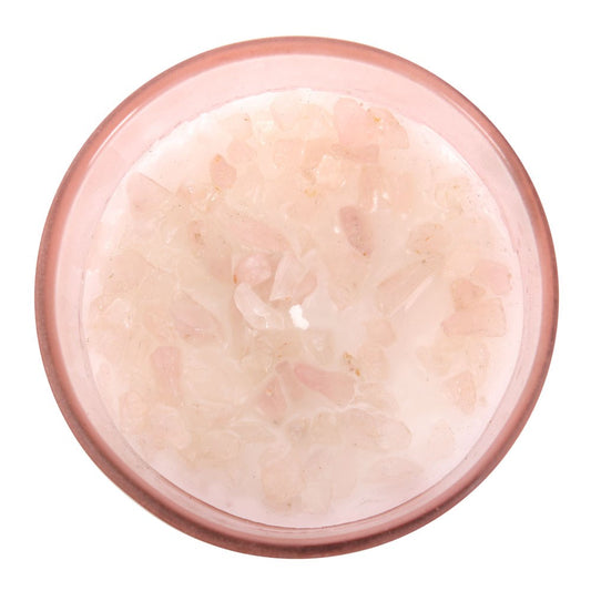 Gratitude Crystal Chip Candle in Glass Pot