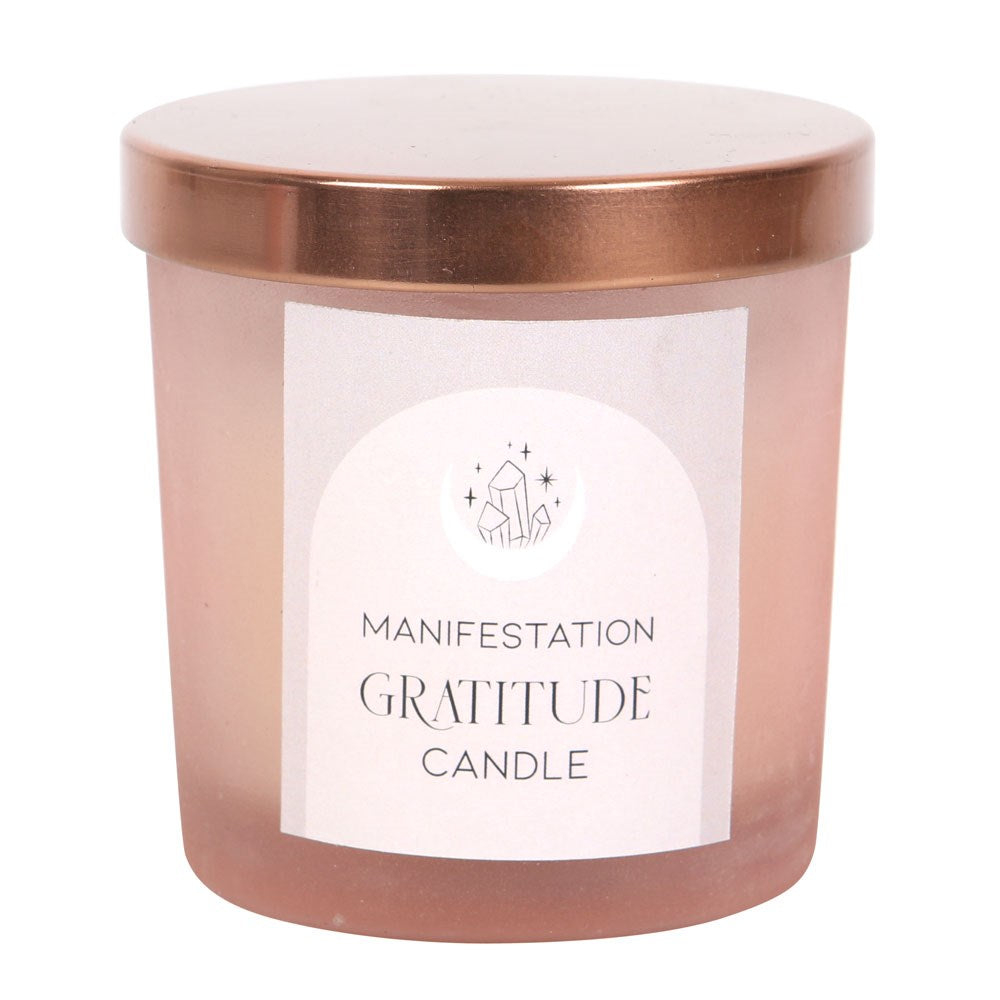 Gratitude Crystal Chip Candle in Glass Pot