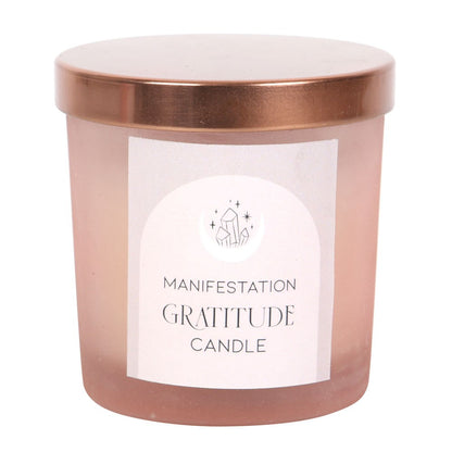 Gratitude Crystal Chip Candle in Glass Pot