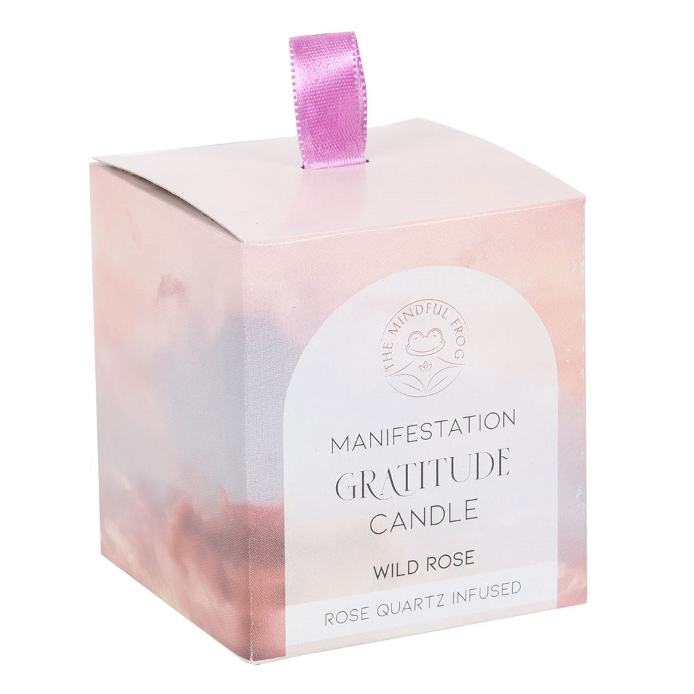 Gratitude Crystal Chip Candle in Glass Pot