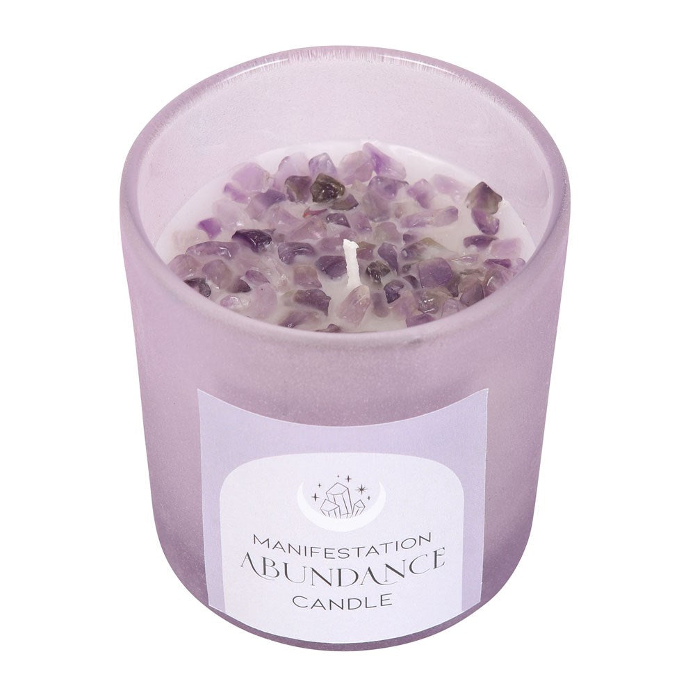 Abundance Crystal Chip Candle in Glass Pot