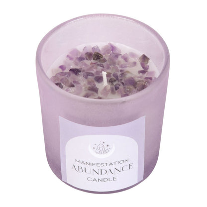 Abundance Crystal Chip Candle in Glass Pot